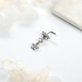 thumbnail image 3 of QQTDFG 1 Pc 20G Stainless Steel L-Shape Nose Stud Ring CZ Dangle Nose Piercing Jewelry-Style 5, 3 of 5