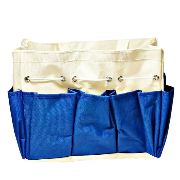 Allary #1610 Canvas Craft Caddy Organizer Project Tote 9.5"x5"x8.5", Blue