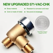 Upgraded Brass RV Vacuum Breaker Check Valve, 571-VAC-CHK-A Camper Trailer Flusher Check Valve fit for b&b Model 571 Check valve Replace Leaking Vacuum Breaker on Black Tank System 1/2 DN Male