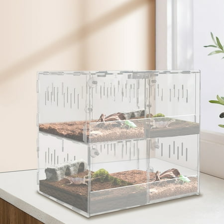 Miumaeov 4 Grids Reptile Cage Large Tank Cage Enclosure Box Tarantula Insects