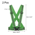 thumbnail image 2 of Uxcell Reflective Vest Adjustable High Visibility Safety Vest 1.5" Strip for Cycling Running Walking Light Green 2 Pack, 2 of 5