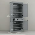 thumbnail image 3 of HOMCOM Garde-Manger de Cuisine, Buffet Autoportant avec 4 Portes, Gris, 3 of 10