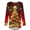 thumbnail image 3 of 50% off Ugly Christmas Sweater! TMOYZQ Women's Long Sleeve Shirts Christmas Tree Print Fall Winter Pullover Sweatshirts Casual Loose Fit Lightweight Cozy Blouse for Xmas Holiday Parties, 3 of 4