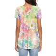 thumbnail image 2 of Chririnla Tie Dye Tunic Tops for Women Plus Size V Neck Daisy Blouses Causal Loose Fit Short Sleeve Swing Top Summer T-shirt Clothing, 2 of 6
