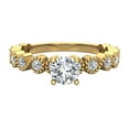 thumbnail image 4 of Milgrain Ocean Wave Ripple Round Brilliant Diamond Ring 14K Gold 0.75 CT TW, 4 of 5