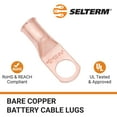 thumbnail image 3 of SELTERM 4 AWG 3/8" Ring Battery Cable End Terminal Lugs Bare Copper 10ea, 3 of 3