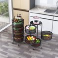 thumbnail image 5 of Round Rotating Multi-Layer Kitchen Storage Shelf, Fruit and Vegetable Storage Basket, Kitchen Storage Rack Floor-Standing, Household Storage Rack for Kitchen Living Room Toilet,28*60CM, 5 of 5