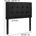thumbnail image 2 of Button Tufted Upholstered Twin Size Headboard in Black Vinyl, 2 of 18