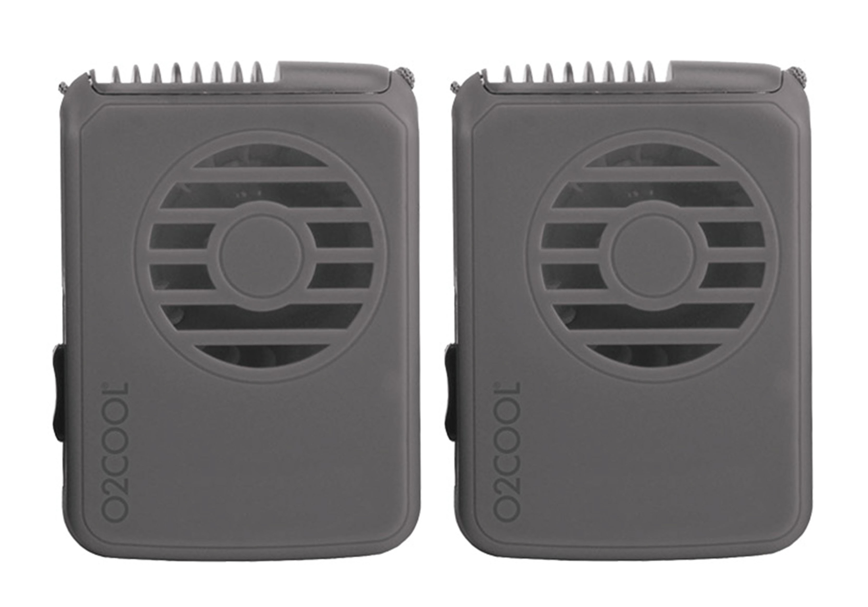 O2COOL 3.5 inch Deluxe Necklace Fan for Personal Cooling, Grey, 2 Pack