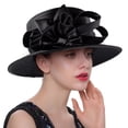 thumbnail image 3 of Slccxzc Women Party Church Derby Hat, Satin Cloth Flower Church Hat Female Banquet Fascinator Wedding Formal Hats for Evening Party Prom, 3 of 7