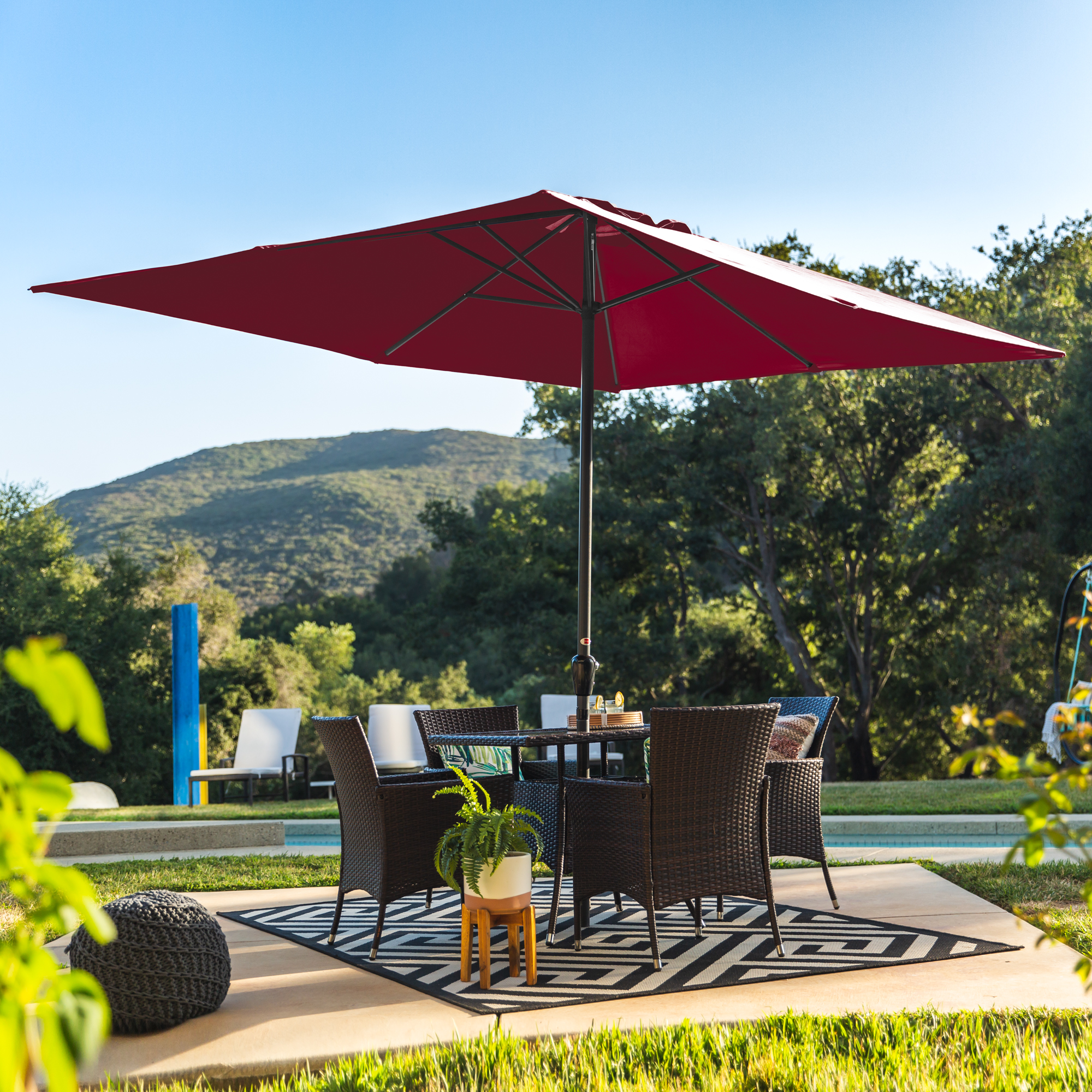 Garden Patio Umbrellas Rectangular 8 X 11 Ft Patio Umbrella W