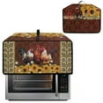 thumbnail image 2 of Renewold Toaster Oven Dust Cover Linen-Look Polyester Washable Convection Oven Air Fryer Small Appliance Protection Case Kitchen Accessories, 20.5 x 16.5 x 10 Inches, Rooster Sunflower, 2 of 7