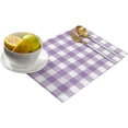 thumbnail image 2 of Buffalo Plaid Lavender Purple Indoor Placemat Set of 4, Non-Slip Placemats for Kitchen/Dining Table/BBQ/Patio/Parties, 12"x18" Washable Durable Cotton-Linen Table Mats, Farmhouse Spring Summer, 2 of 6