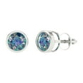 thumbnail image 2 of 1Ct Brilliant Round Cut Studs Synthetic Moissanite 14K White Solid Solid Gold Everyday Dainty Earrings Screw Back, 2 of 7
