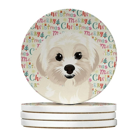 

Shih-Tzu Gold #4 Christmas Large Sandstone Coasters Pack of 4 4 in x 4 in