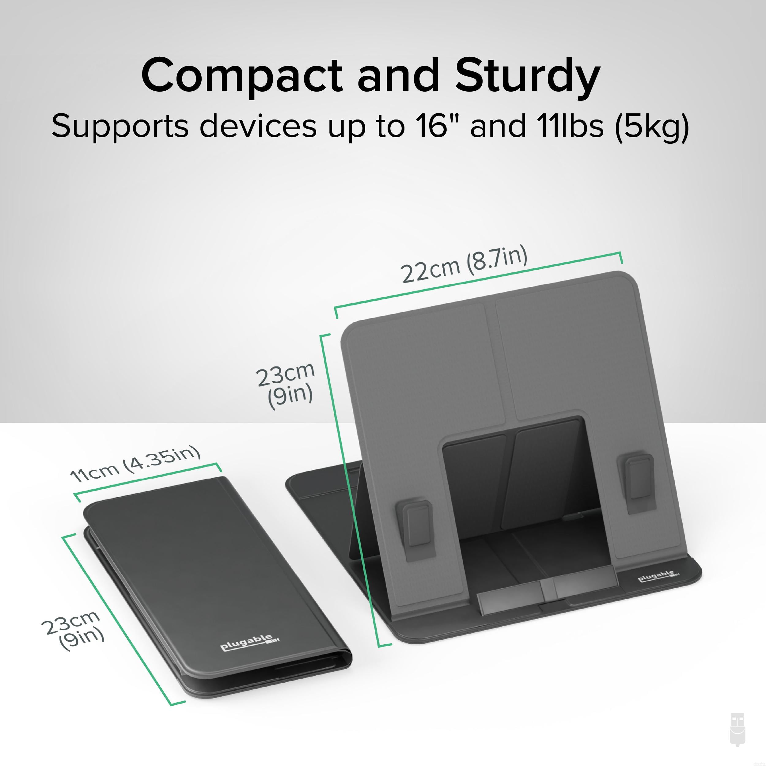 Plugable Drawing Tablet Stand Folio, Portable Foldable Laptop Stand with 4 Adjustable Angles, iPad Holder Stand for Laptop and Tablets Up to 16", iPad Air, iPad Pro, MacBook Pro, Windows (PT-STANDX)