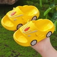 thumbnail image 2 of TOWED22 Slides for Kids, Toddler Pillow Slippers Shower Bathroom Non-Slip Open Toe Soft Comfy Thick Sole Cozy Boys Girls Home House Cloud Cushion Slide Sandals(Yellow,6.5), 2 of 5