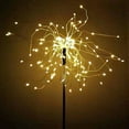 thumbnail image 3 of GoXteam 2 Pcs Solar Firework Light,  120 LED Powered 40 Copper Wires String DIY Landscape Light for Walkway Pathway Backyard Christmas Decoration Parties (Warm White), 3 of 8