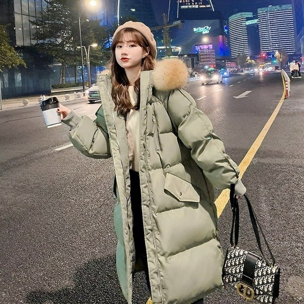 DanceeMangoo Coat Women Korean Loose Coats and Jackets Women Clothing Warm Parkas Cotton Padded Mid-length Jacket Chaqueta Nieve - Walmart.com