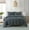 Charcoal, variant on Sheetsnthings Belgian Flax Linen-Cotton Blend Medium Warmth 4PC Bedding Set Includes: Duvet Cover Set with Down Alternative Comforter, (King/Calking, White)