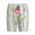 thumbnail image 4 of Naloa Vintage Wood Background with Floral Men's Short Pajama Pants, Lounge Comfort Shorts with Elasticized Waistband and Side Pockets - XX-Large, 4 of 9
