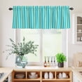 thumbnail image 5 of 3 Piece Kitchen Curtains and Valances Set Modern Striped Cafe Curtains 36 Inch Length Geometric Abstract Minimalist Valance & Tier Curtain for Living Room Bedroom Small Window 54"x18"+27"x36"*2, 5 of 6