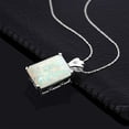 thumbnail image 3 of 4.69 Cttw 925 Sterling Silver White Simulated Opal and White Topaz Pendant Necklace for Women | Octagon Cabochon 18X13MM and 1.8MM Star-Set Bail Accent | 18 inch Chain | Fine Jewelry for Her Mom Wife, 3 of 5