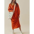 thumbnail image 3 of FAROOT Robe Longue d'Automne pour Femmes Couleur Unie Col Rond Manches Longues Robe Décontractée Ample de Vacances, 3 of 5
