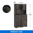 thumbnail image 2 of Dextrus Kitchen Pantry Cabinet with Doors & Shelves, Pantry with Tilt Out Storage Cabinet for 13-gal Trash Bin, Rustic Brown, 2 of 8
