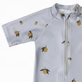 thumbnail image 5 of TOWED22 Toddler Baby Boy Swimsuit Shark/Turtle Short Sleeve One Piece Rash Guard Zip-up Bathing Suit Sunsuit Beachwear Grey,12-18 M, 5 of 5