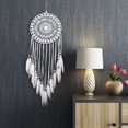 thumbnail image 1 of Grand attrape-rêves avec plumes blanches macramé à suspendre au mur pour décoration vintage de mariage ou maison - 80 cm de long Cercle de 20 cm de diamètre (blanc) Kuyhfg Bienvenido a Kuyhfg, 1 of 1