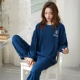 thumbnail image 3 of SUKAE-Conjunto de Pijamas de algodón para Mujer, ropa de dormir informal de manga larga, estilo minimalista, Otoño e Invierno, 3 of 5