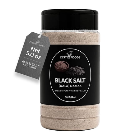 Zestiq Foods Premium Black Salt (Kala Namak) – 10 oz Jar, Natural Mineral Black Salt for Cooking, Seasoning & Traditional Use
