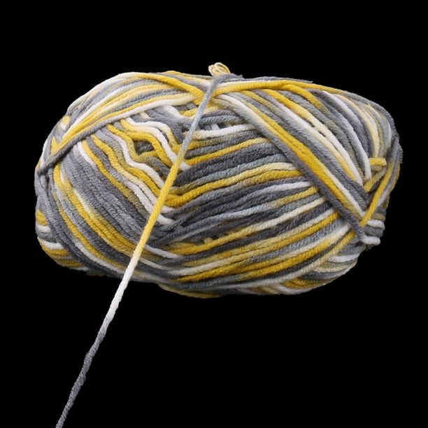 Pelote de fil à tricoter en laine épaisse et douce - Pour écharpe et pulls,  Polyester, jaune, 100 g