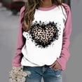 thumbnail image 1 of Qertyioot T-Shirt Graphique de la Saint-Valentin pour Femmes à Manches Longues, Blouse Imprimée Col Rond Tunique Décontractée, 1 of 3