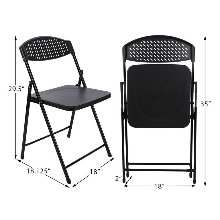 Mainstays Light-weight Plastic Folding Chair, Black - Walmart.com