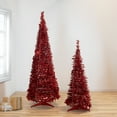 thumbnail image 2 of Northlight 6' Red Tinsel Pop-Up Artificial Christmas Tree, Unlit, 2 of 5