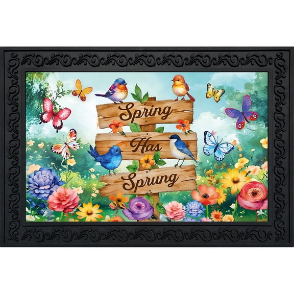Briarwood Lane Spring Doormat 30x18 Indoor Outdoor Spring Has Sprung Sign For Spring Doormat