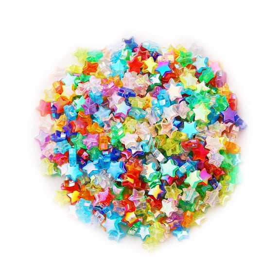 WINDLAND 10Pcs Colorful Acrylic Spacer Beads Heart/Star Shape Beads For Craft Necklace Bracelets Keychain Charm Jewelry Making