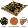 thumbnail image 3 of Women Girls Leather Square Dish Trinket Plate Jewelry Tray, Sunflower Deers Pattern Flag Mothers Day Birthday Gift, 20.5x20.5cm, 3 of 6