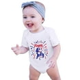 thumbnail image 6 of Splozh 4th of July Baby Outfit Toddler 4th Of July Letters Prints Short Sleeve Independence Day Romper Summer Cloths White,6-12 Months, 6 of 7