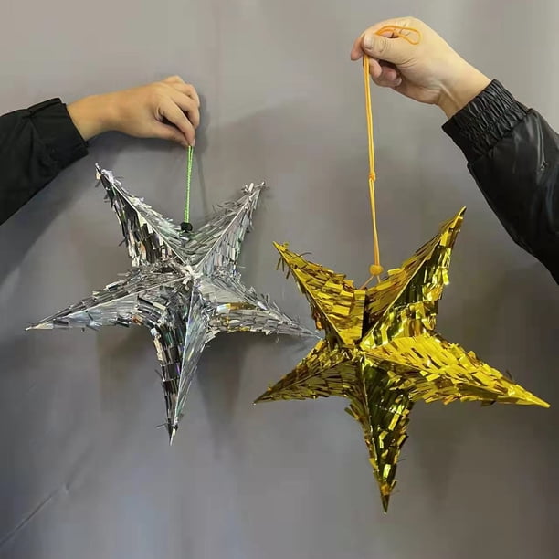 Suministros para fiestas plegables con forma de estrella de cinco puntas, juegos de fiesta, accesorios para aplastar azúcar, juguetes para golpear para niños