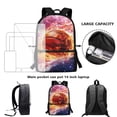 thumbnail image 5 of Uorisanigo Flaming Basketball 17 inch Kids Children School Backpack 6-12 Year with Adjustable Padded Straps Universal Kids Backpack Fit Preschool Elementary Kindergarten Bookbag, 5 of 6