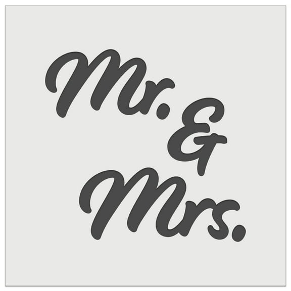 Mr. and Mrs. Married Couple Wedding Anniversary DIY Cookie Wall Craft Stencil - 5.5 Inch