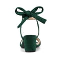 thumbnail image 3 of BLISSFUL STEP Women's Shoes Slingback Back Ankle Open Toe Tie Block Heels Sandals Green 5.5, 3 of 8
