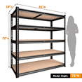 thumbnail image 7 of REIBII 2250LBS Garage Storage Shelves Heavy Duty Shelving Units 5-Tier Adjustable Metal Shelf, 7 of 7