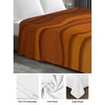 thumbnail image 5 of TwinSize Flat Sheet Only, Orange Ombre Stripes Soft Brushed Microfiber Bed Sheets, Farmhouse Retro Abstract Waves Art Hotel Quality Breathable Bedding Top Sheet, Easy Care, 66"x96", 5 of 9