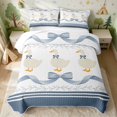 thumbnail image 2 of Erosebridal Duck Twin Quilt Set for Girls, Blue Ribbon Twin Coverlet Set, 2-Piece 1 Bedspread and 1 Pillowcase, 2 of 7