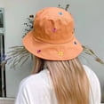 thumbnail image 3 of Women Sun Hat Flower Embroidery Deep Round Top Breathable Lightweight Sunscreen Foldable Washable Women Fisherman Hat Clothes Accessory, 3 of 6
