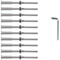 thumbnail image 3 of 40Pcs Invisible Turnbuckle Hand Swage Threaded Stud Hex Head Fitting Receiver Terminal for 1/8 Inch Cable Railing,40pcs * threaded terminal studs 2pc * wrench,silver, 3 of 7
